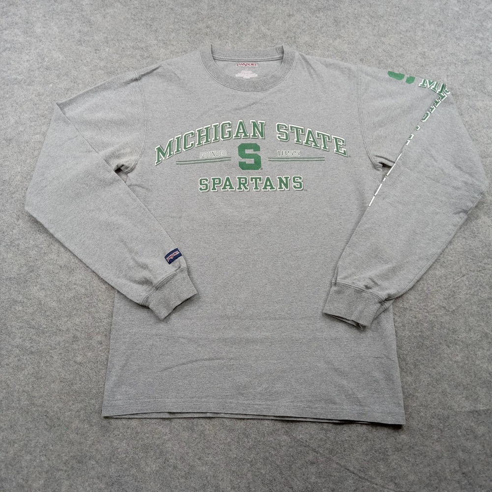 Michigan State Spartans Shirt Mens Small Gray NCAA Basketball Long Sleeve